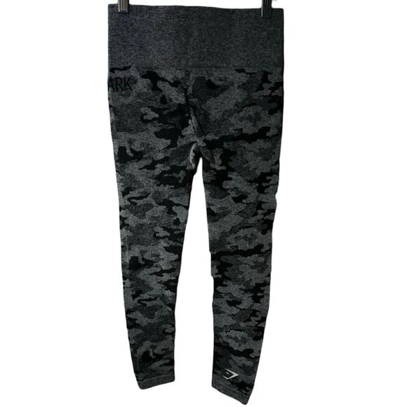 Gymshark S Small Gray Black Adapt Seamless Camo Leggings High Waist Ankle Length - Picture 1 of 5